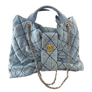 Chanel Washed Denim Bow Bag Zipper Tote Fall Winter 2025/2026